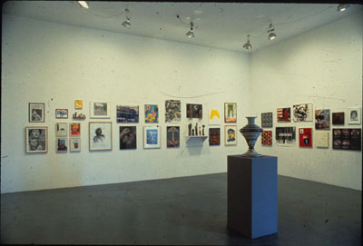 Photograph of the small works section from the June 4 Exhibition at PS1